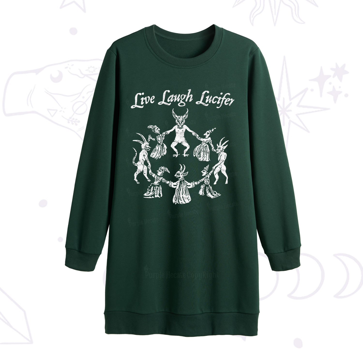 Purplehecate Live Laugh Lucifer Sweatshirt Dress