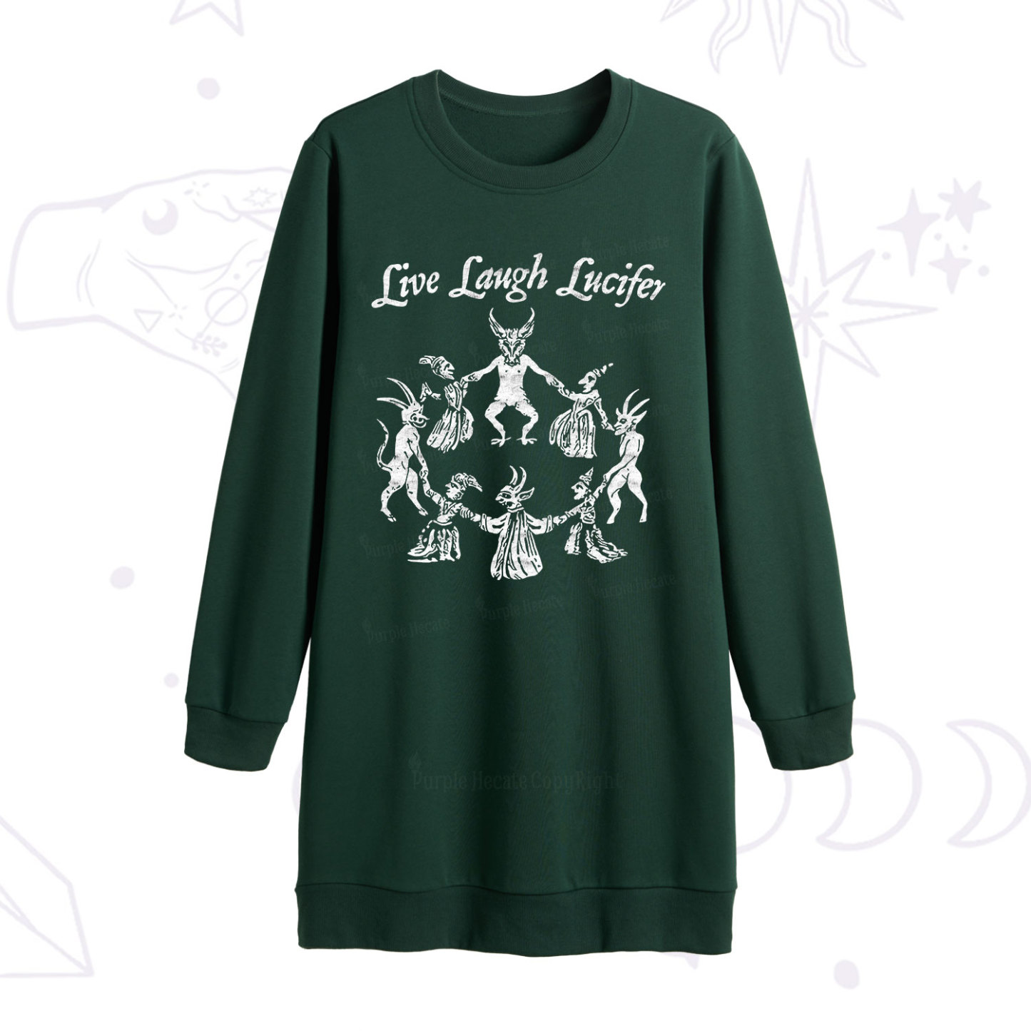 Purplehecate Live Laugh Lucifer Sweatshirt Dress