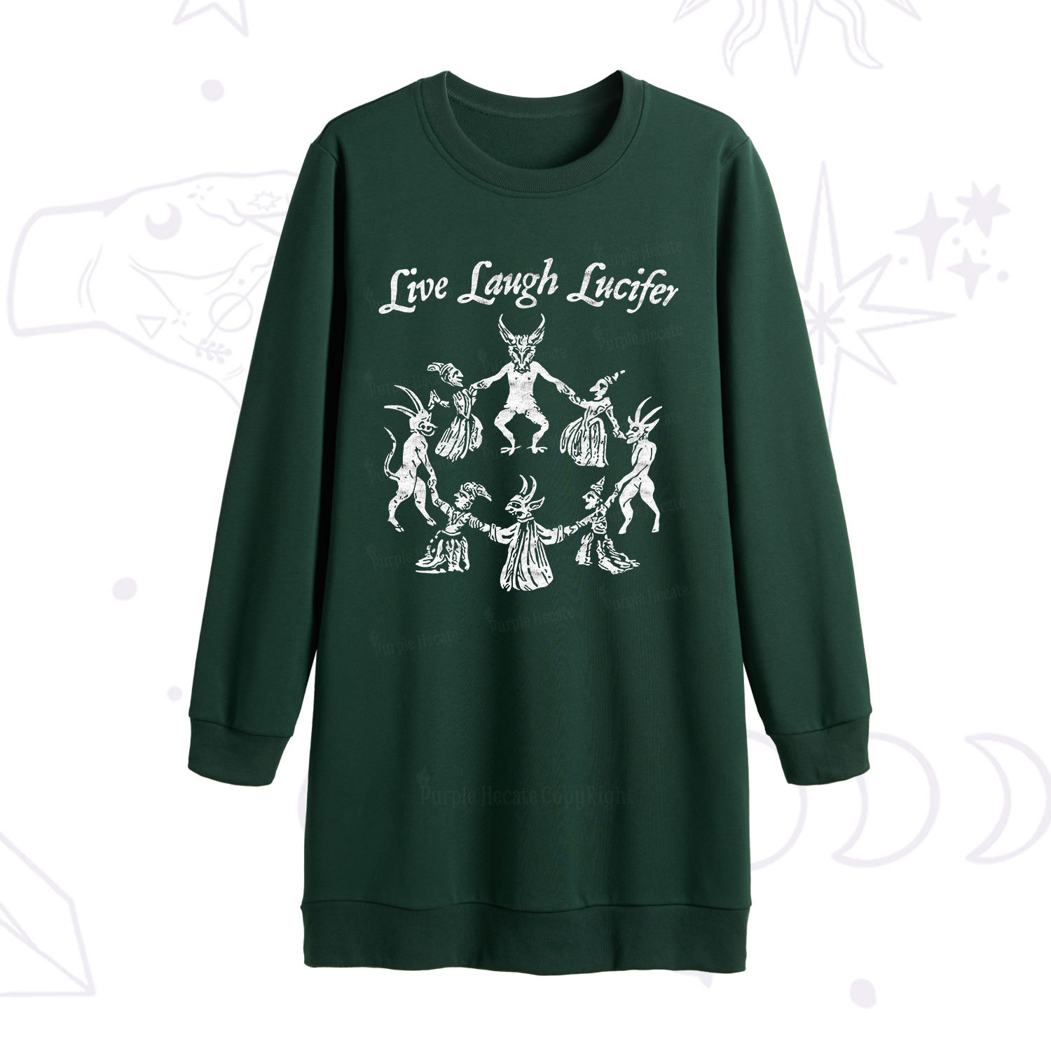 Purplehecate Live Laugh Lucifer Sweatshirt Dress