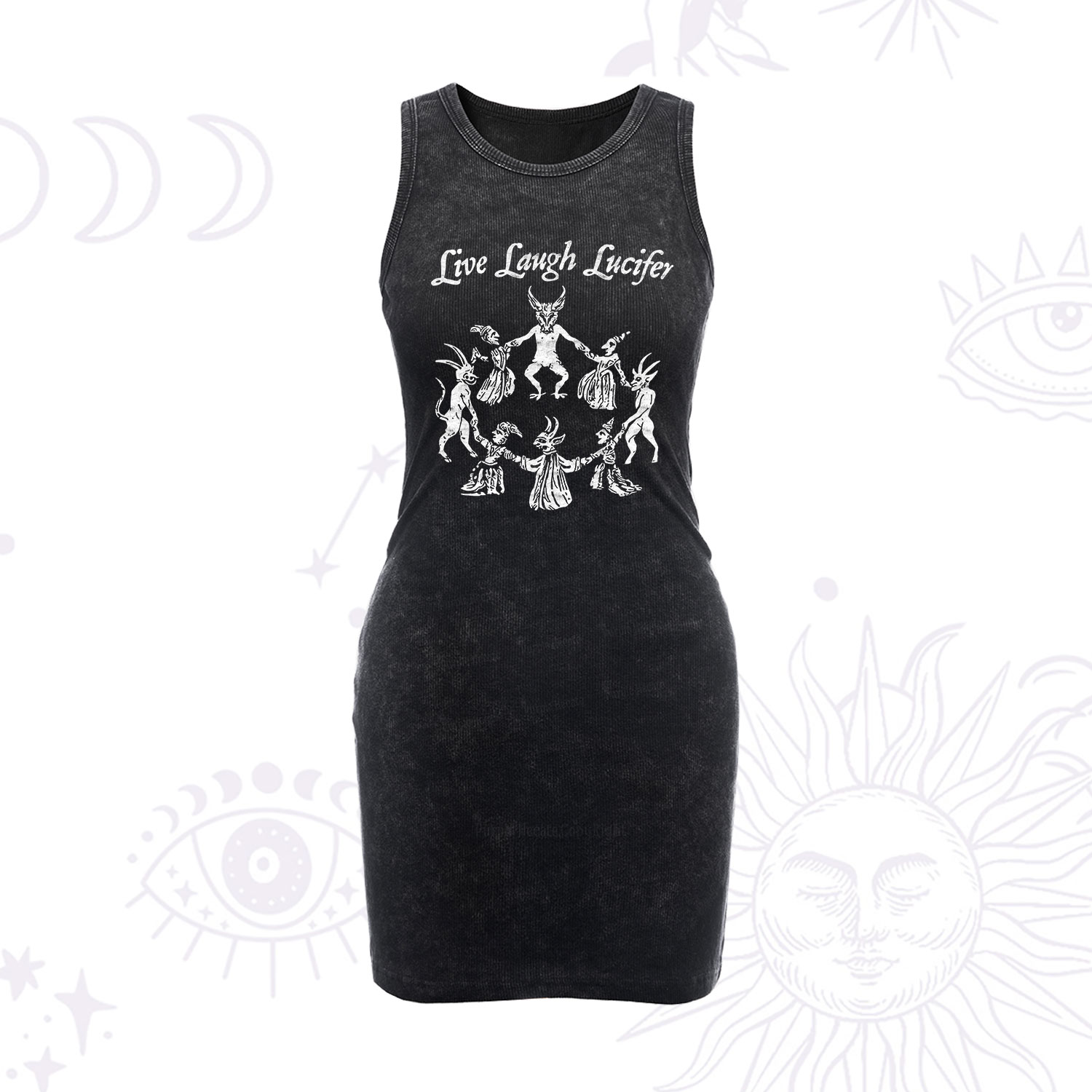 Purplehecate Live Laugh Lucifer Vintage Bodycon Tank Dress