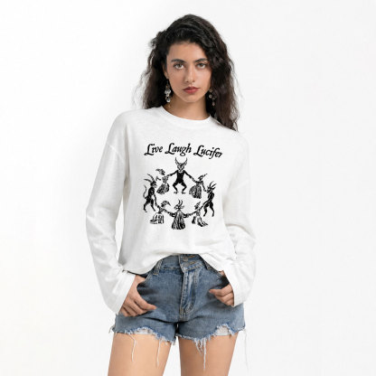 Purplehecate Live Laugh Lucifer Slub Long Sleeve T-Shirt