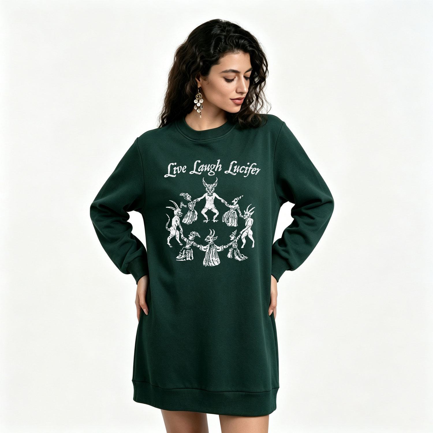 Purplehecate Live Laugh Lucifer Sweatshirt Dress