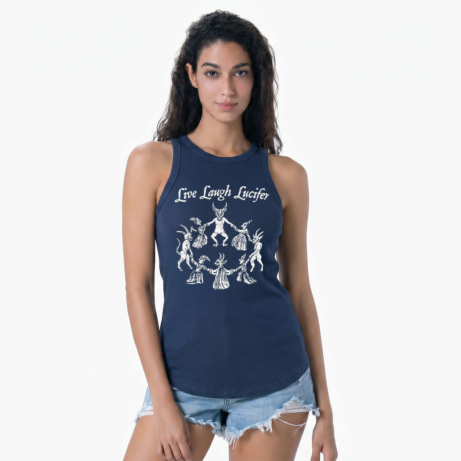 Purplehecate Live Laugh Lucifer Ribbed Tank Top