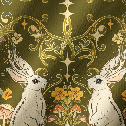 Purplehecate Antlered White Rabbit Secret Forest Off Shoulder Long Sleeve Knit Top