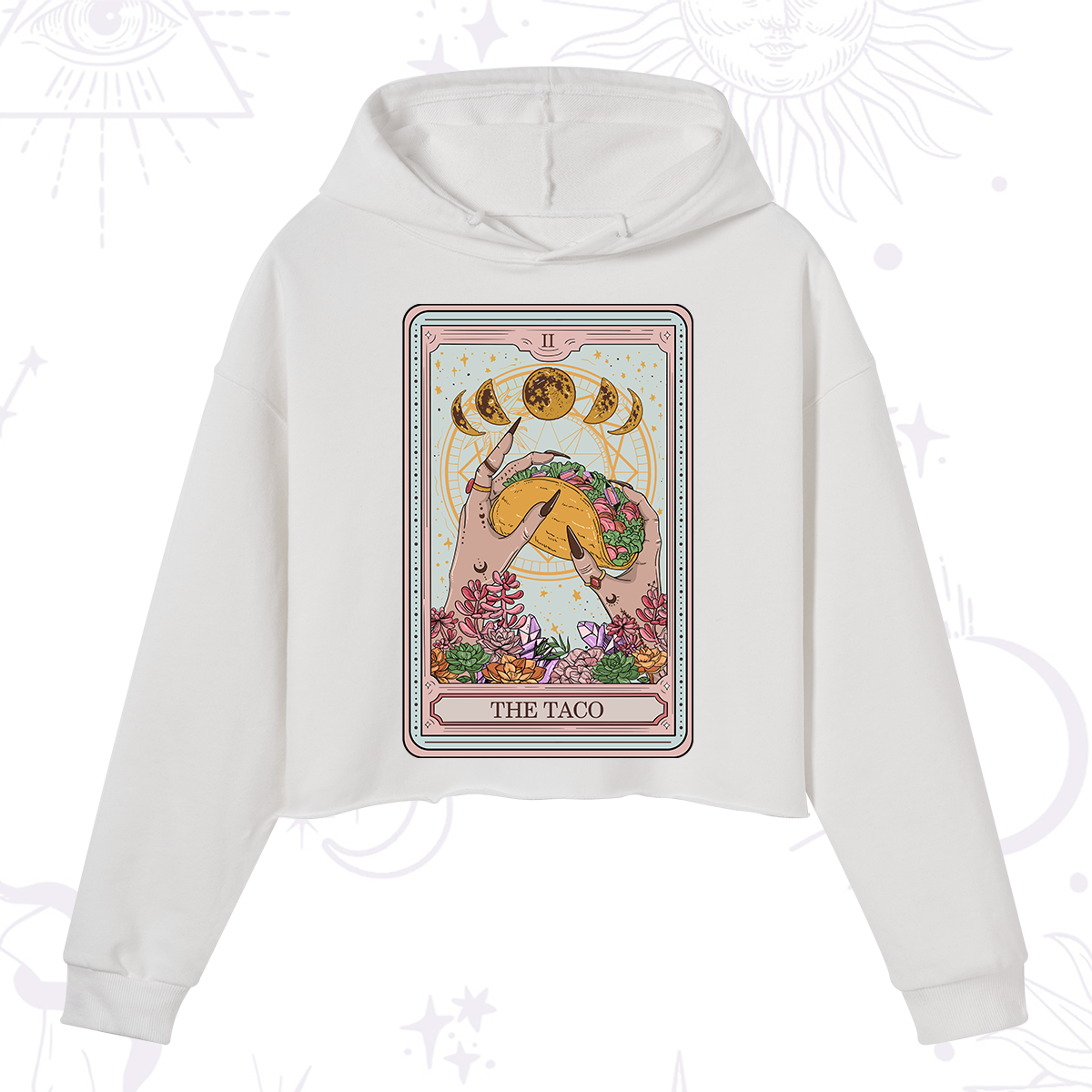 Purplehecate The Taco Tarot Crop Hoodie