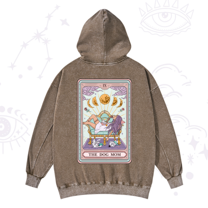 Purplehecate The Dog Mom Tarot Card Washed Hoodie