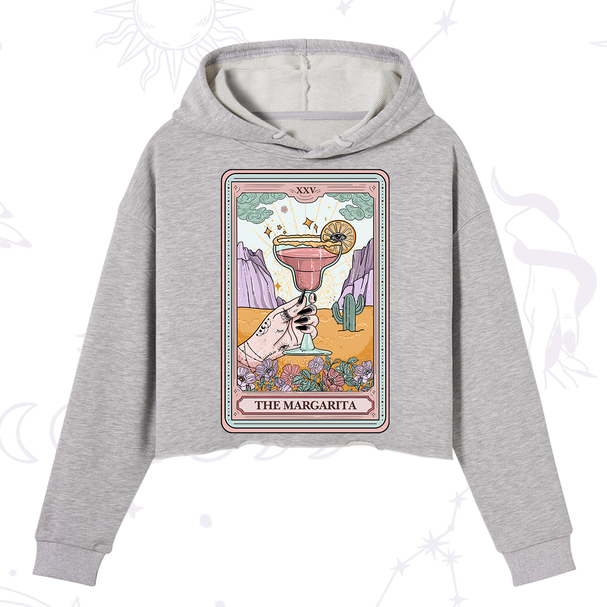 Purplehecate The Margarita Tarot Card Crop Hoodie