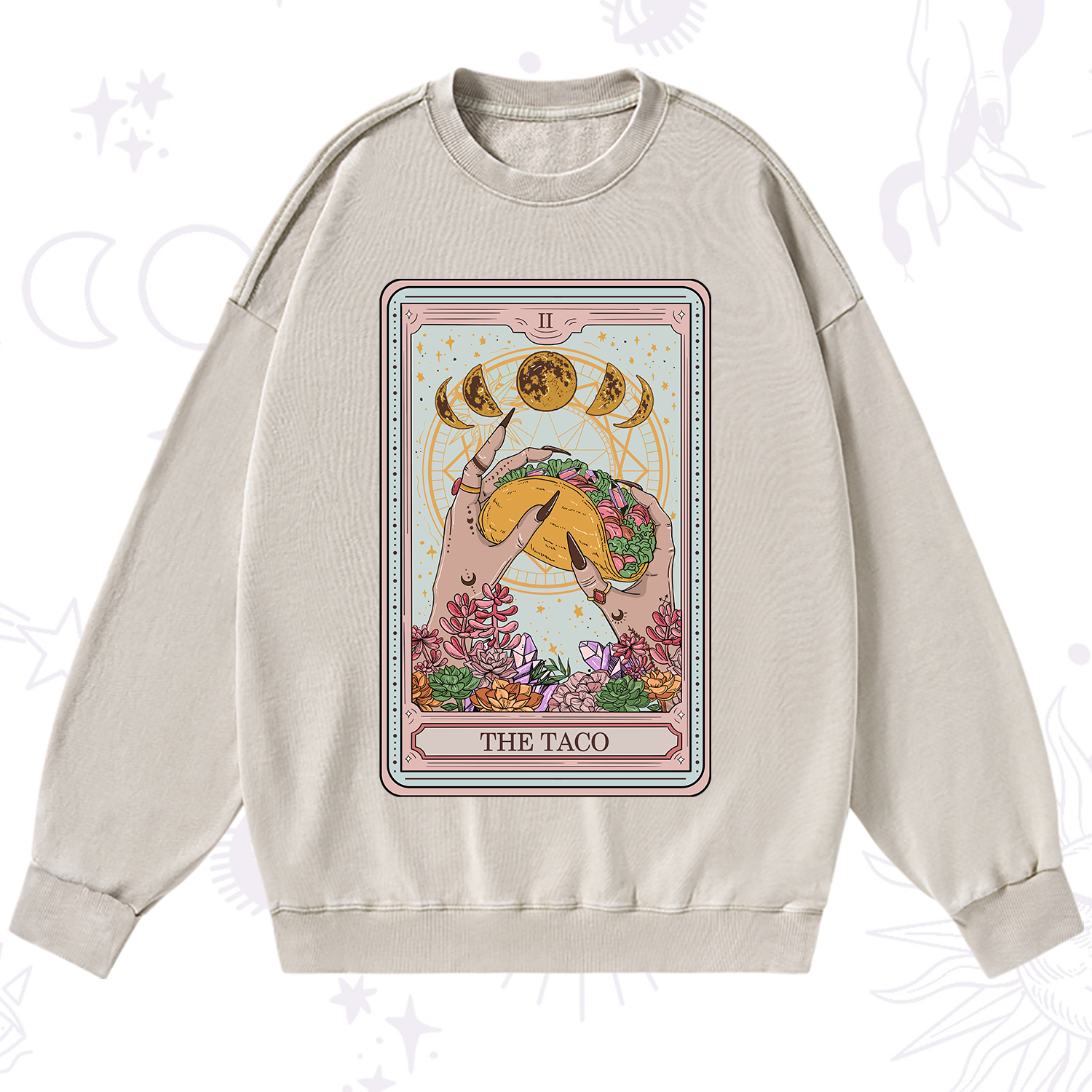 Purplehecate The Taco Tarot Washed Sweatshirt
