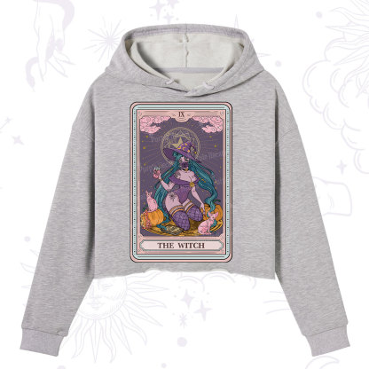 Purplehecate The Witch Tarot Halloween Crop Hoodie