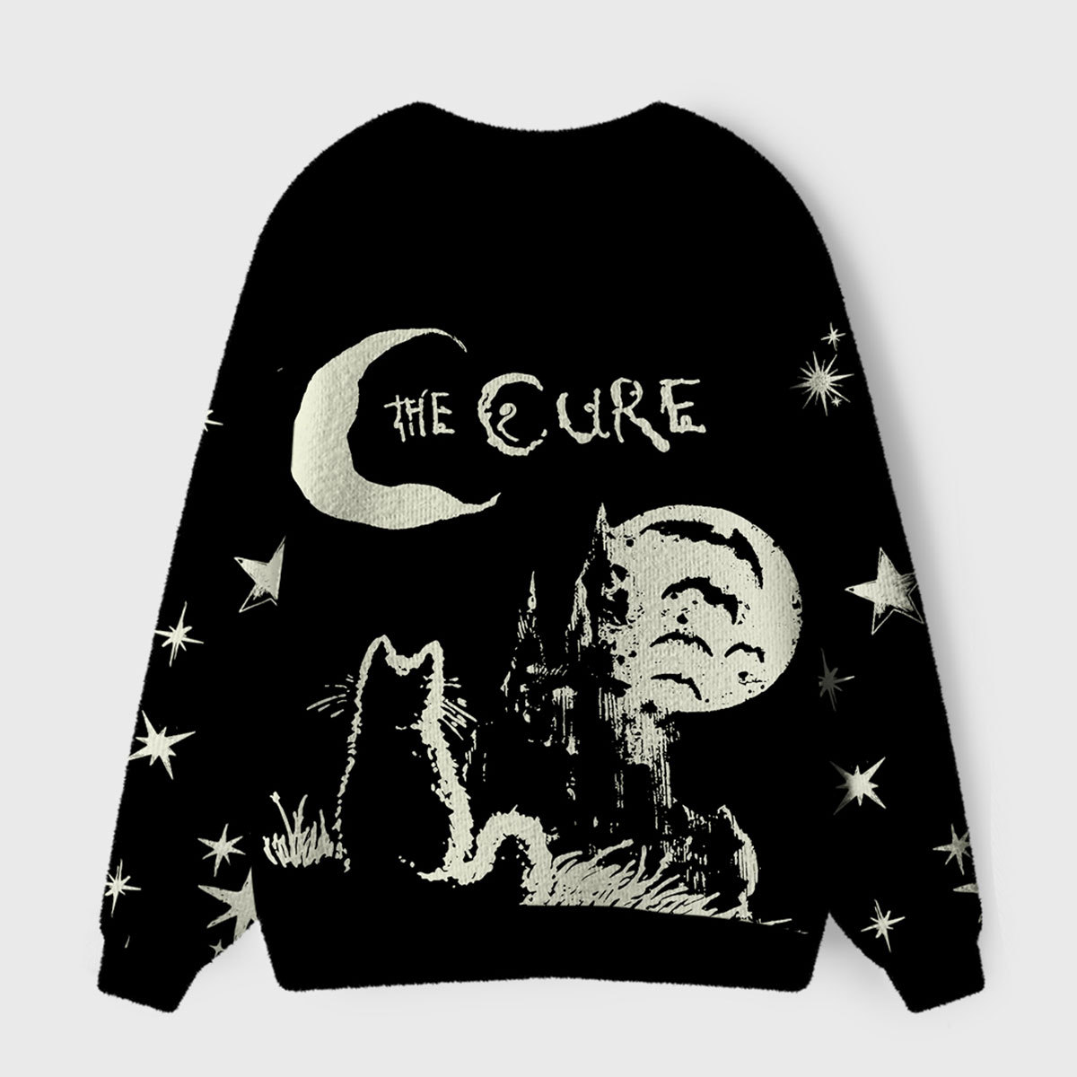 Purplehecate Mystical Moonlit Cat Ugly Cardigan Sweaters