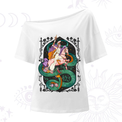 Purplehecate The Lady Knight and the Serpent One Shoulder T-Shirt