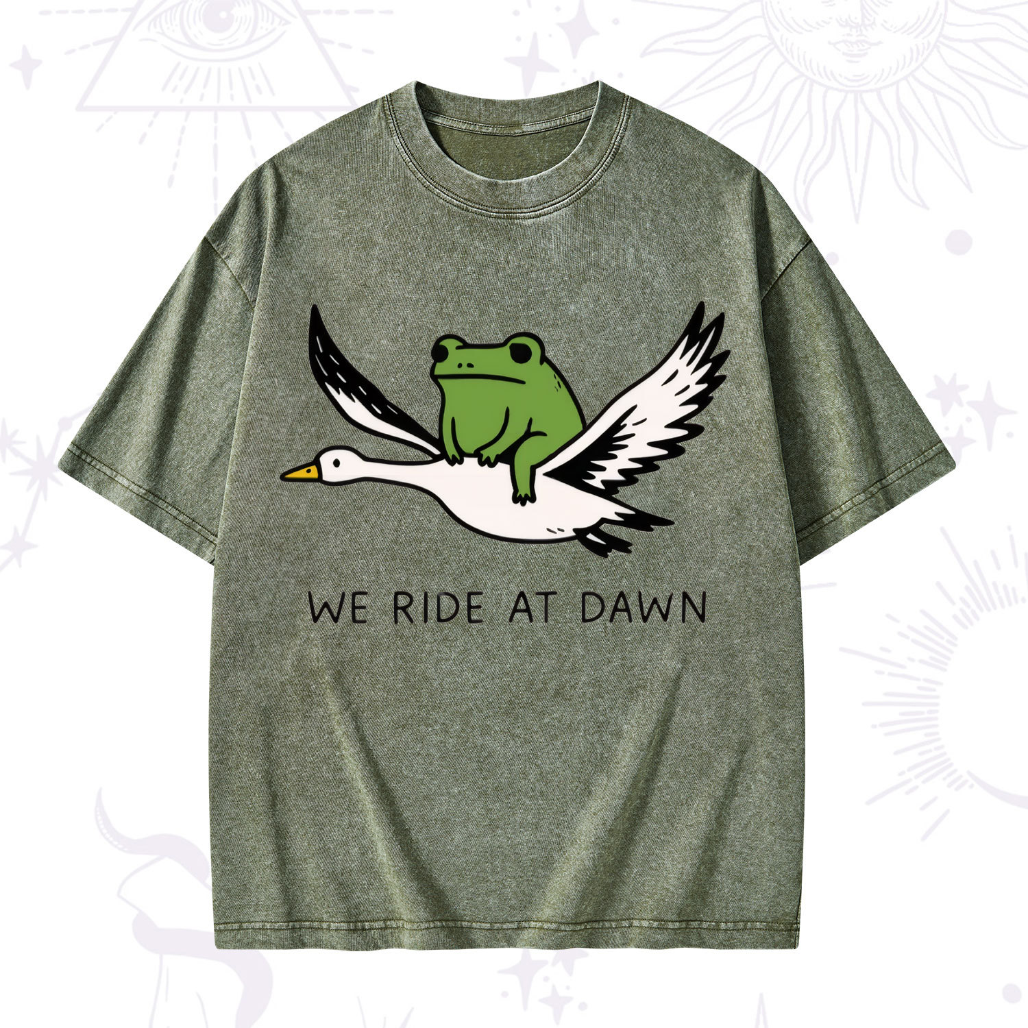 Purplehecate We Ride at Dawn Washed T-Shirt