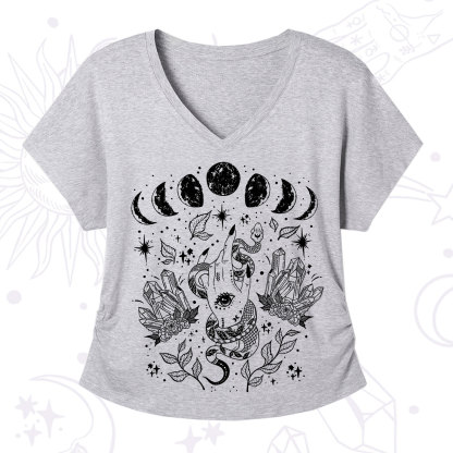Purplehecate Reach For The Moon V-Neck T-Shirt