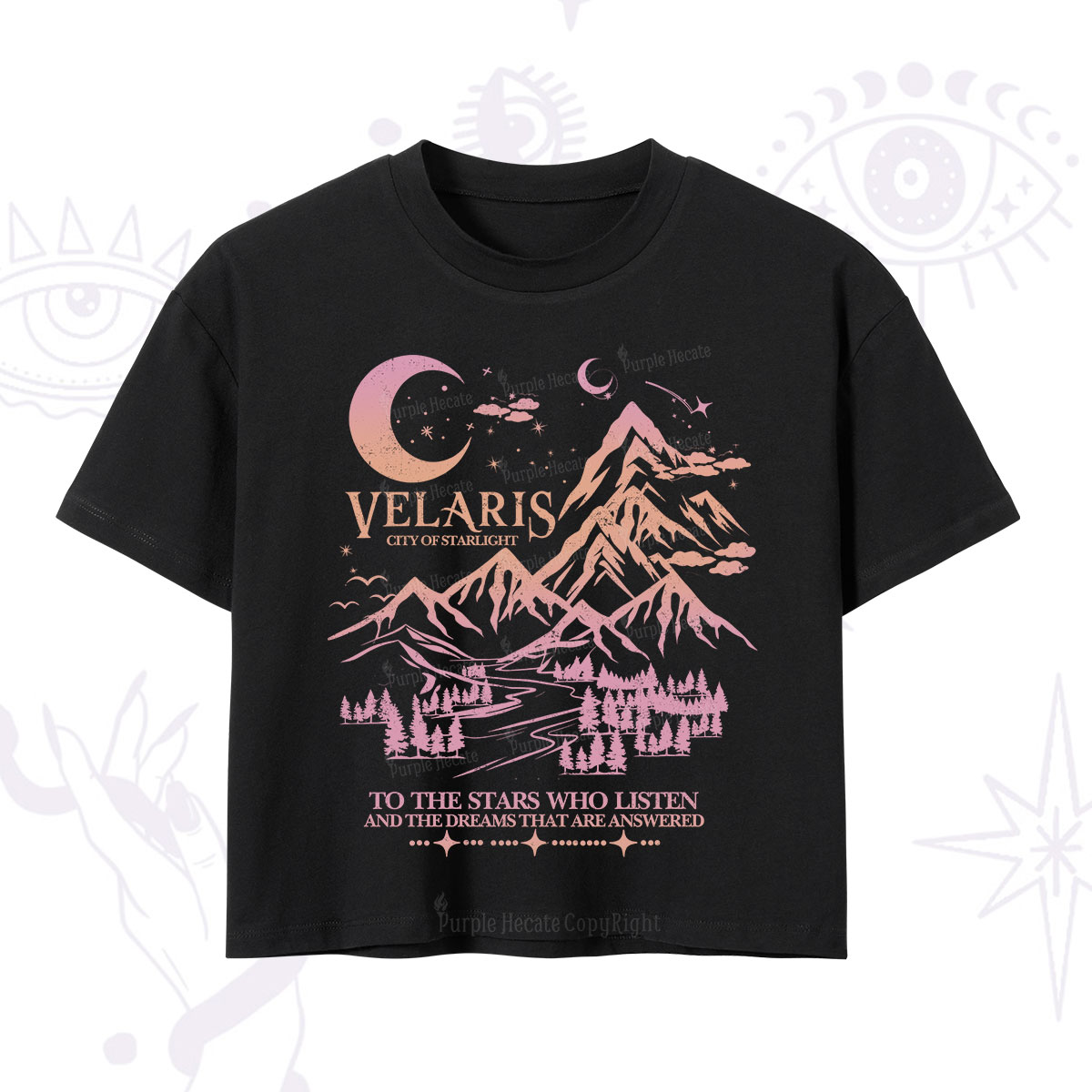 Purplehecate Echoes of the Hidden City Crop T-Shirt