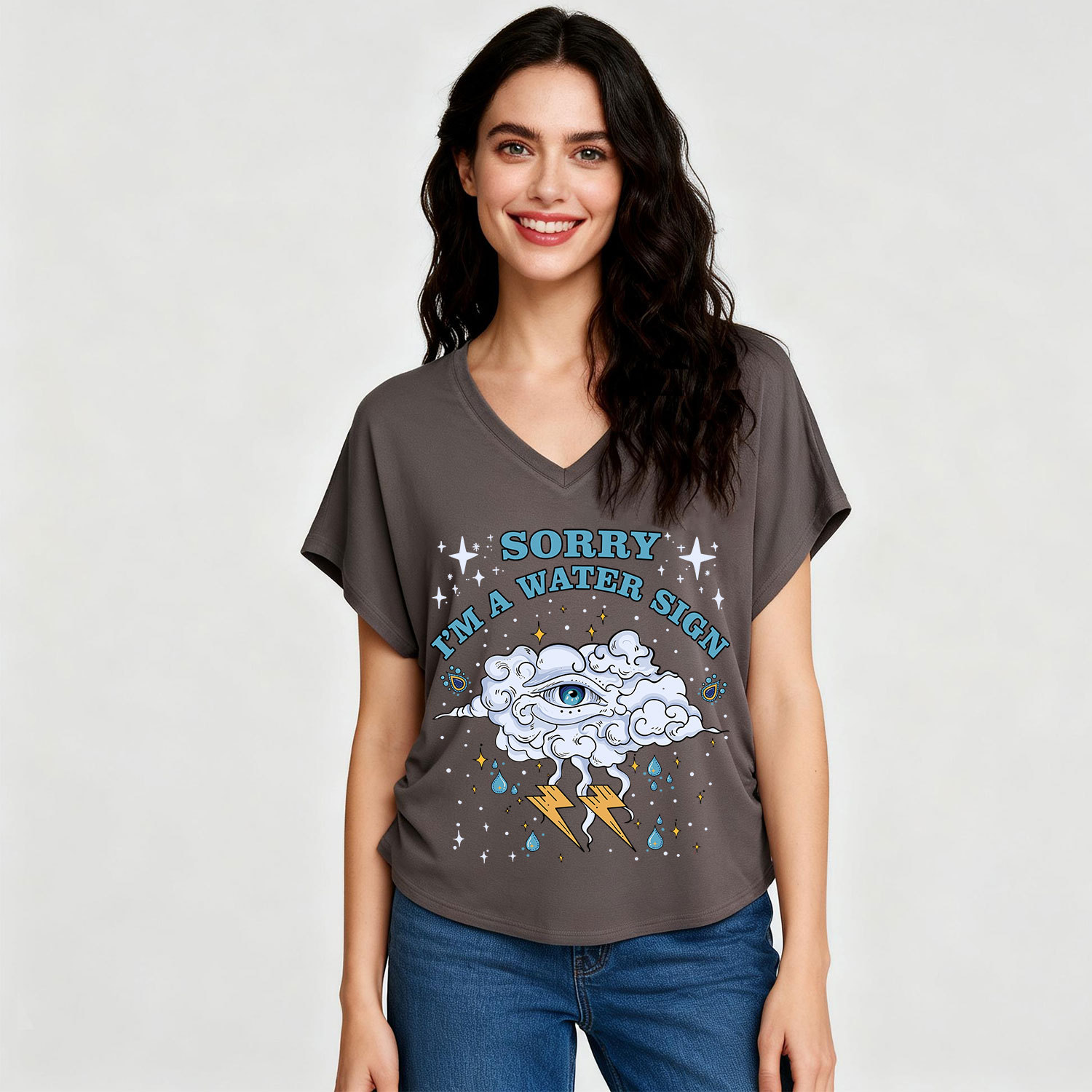 Purplehecate Sorry I'm A Water Sign V-Neck T-Shirt