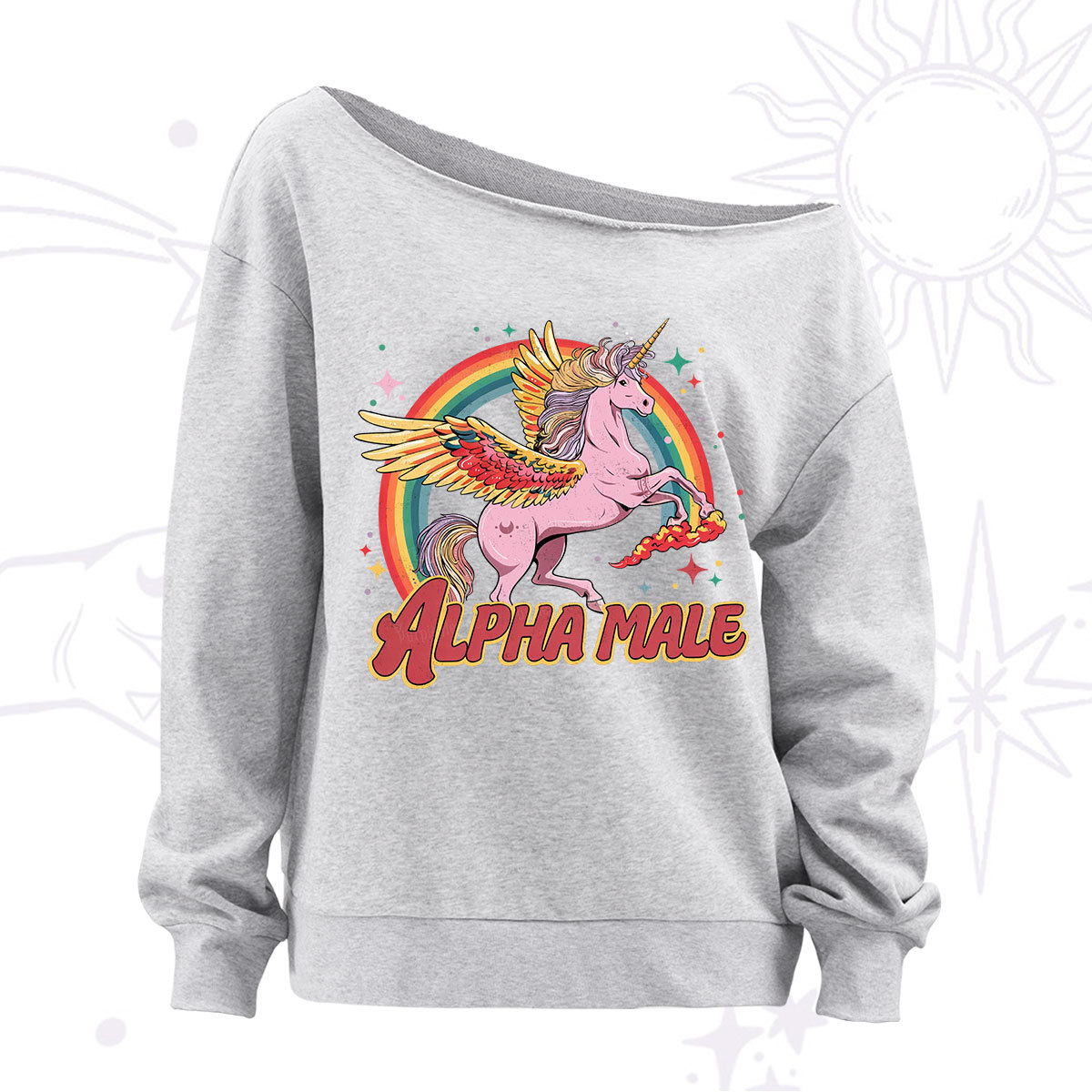 Purplehecate Alpha Male Off The Shoulder Sweatshirt