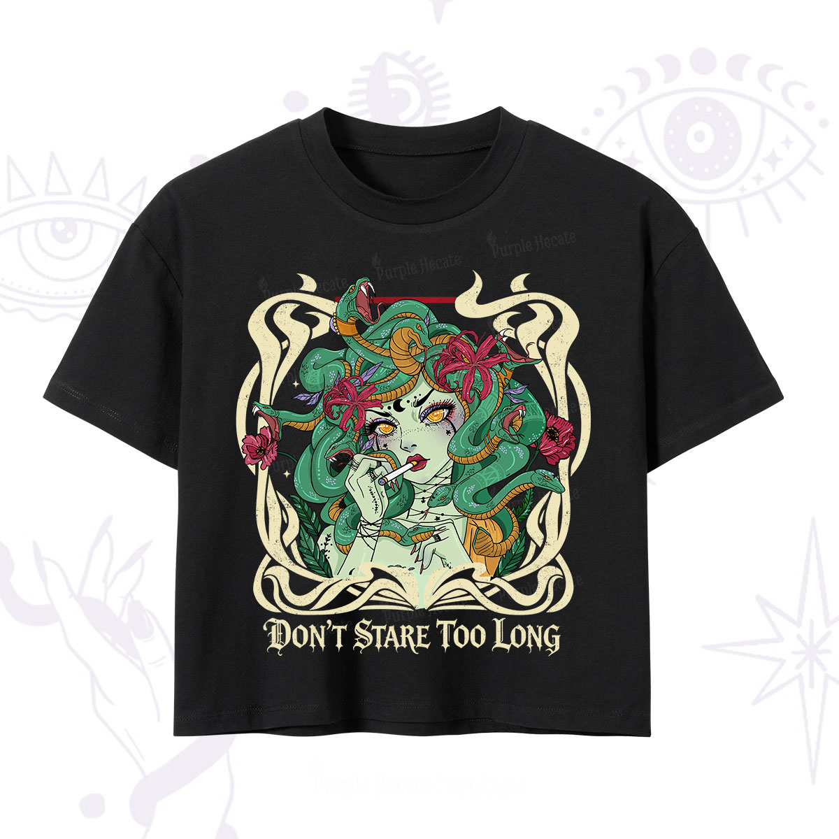 Purplehecate Don't Stare Too Long Crop T-Shirt