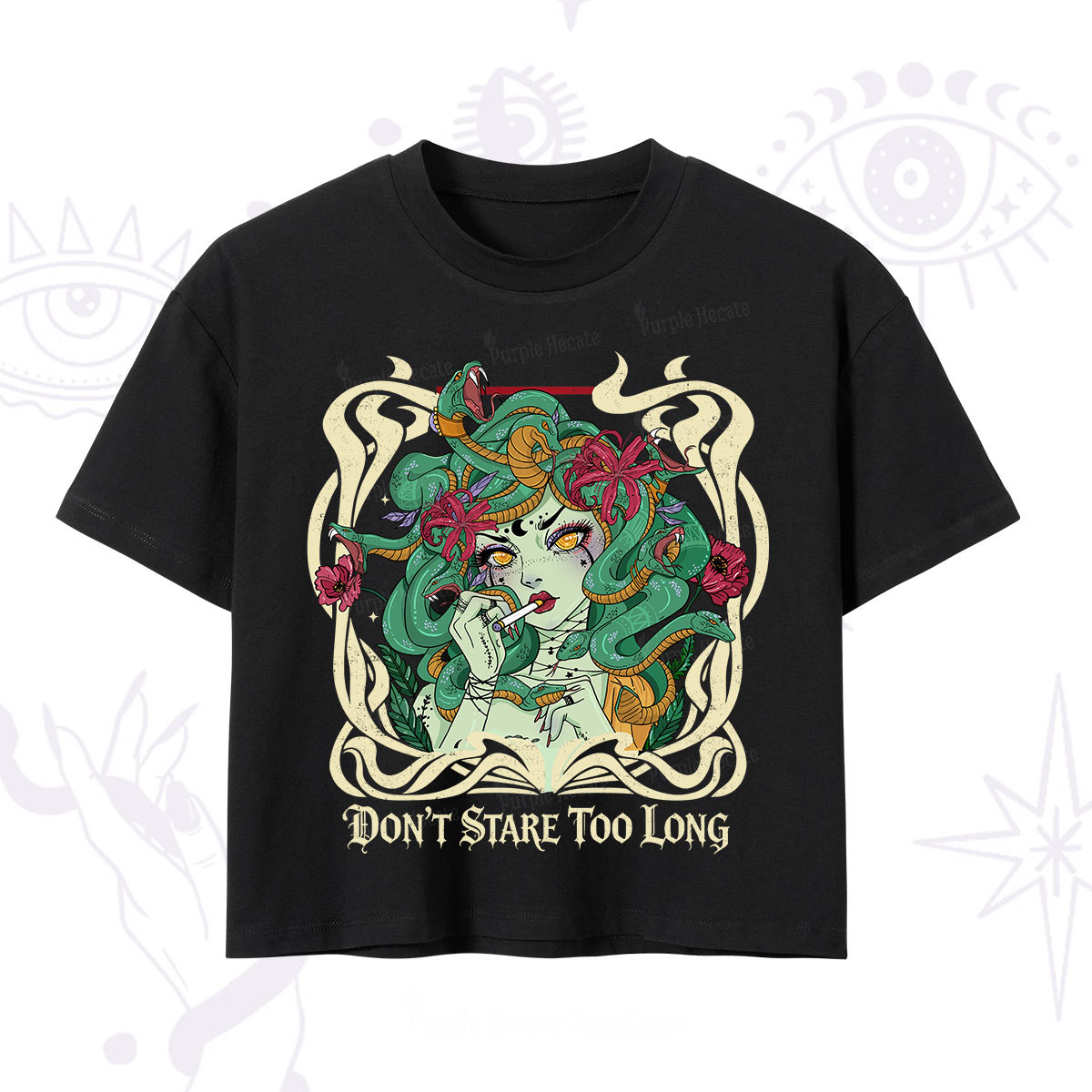 Purplehecate Don't Stare Too Long Crop T-Shirt