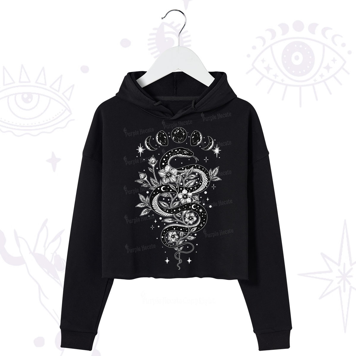 Purplehecate Serpent Spell Crop Hoodie