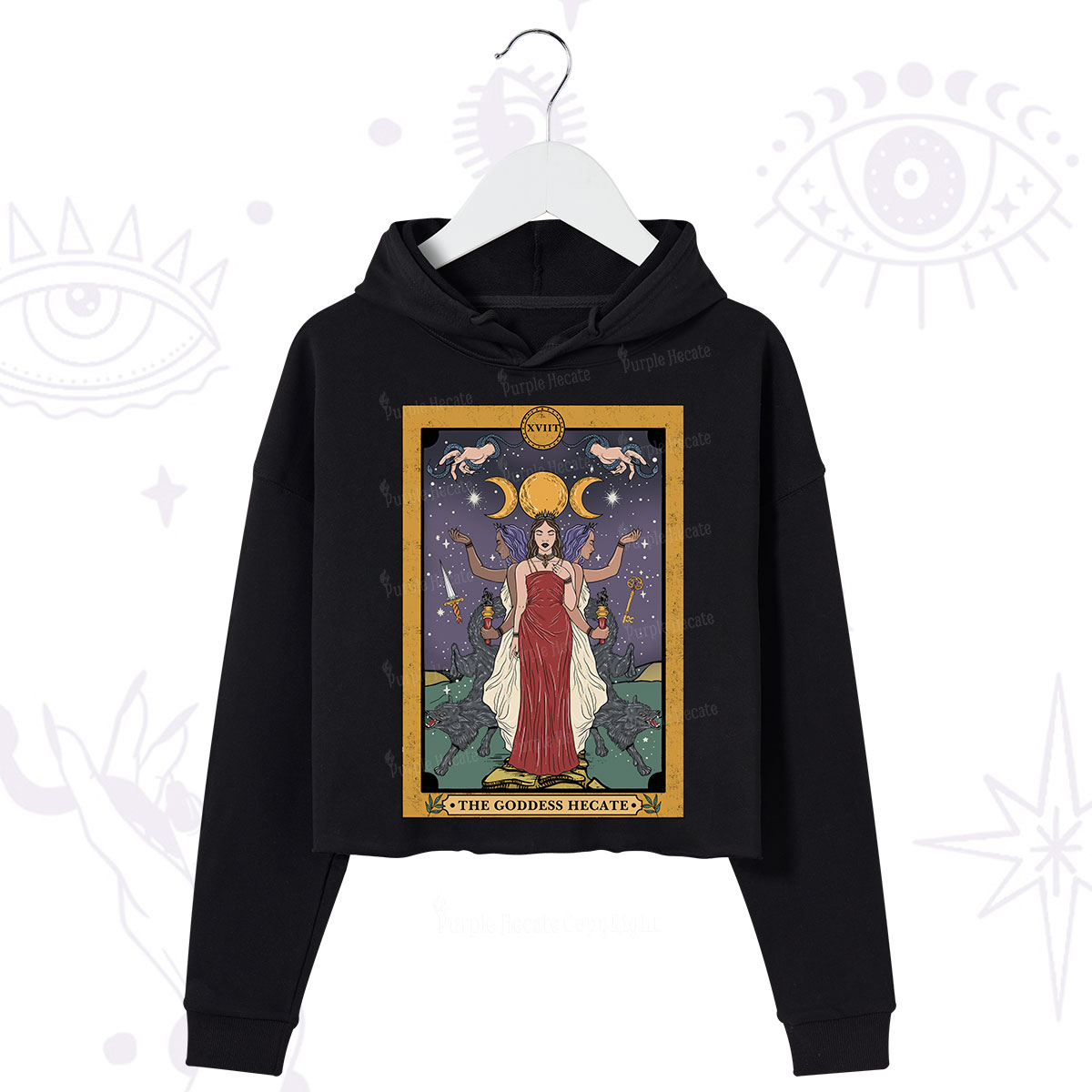 Purplehecate The Goddess Hecate Tarot Crop Hoodie