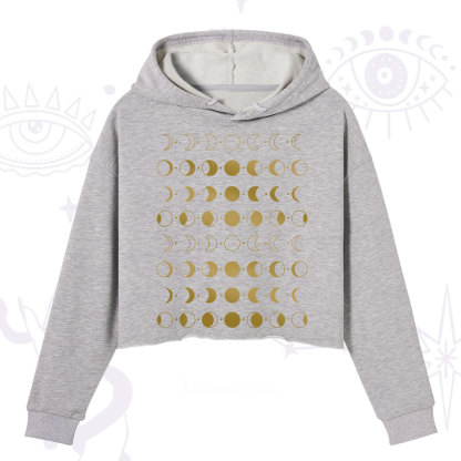 Purplehecate Phases Of Moon Crop Hoodie