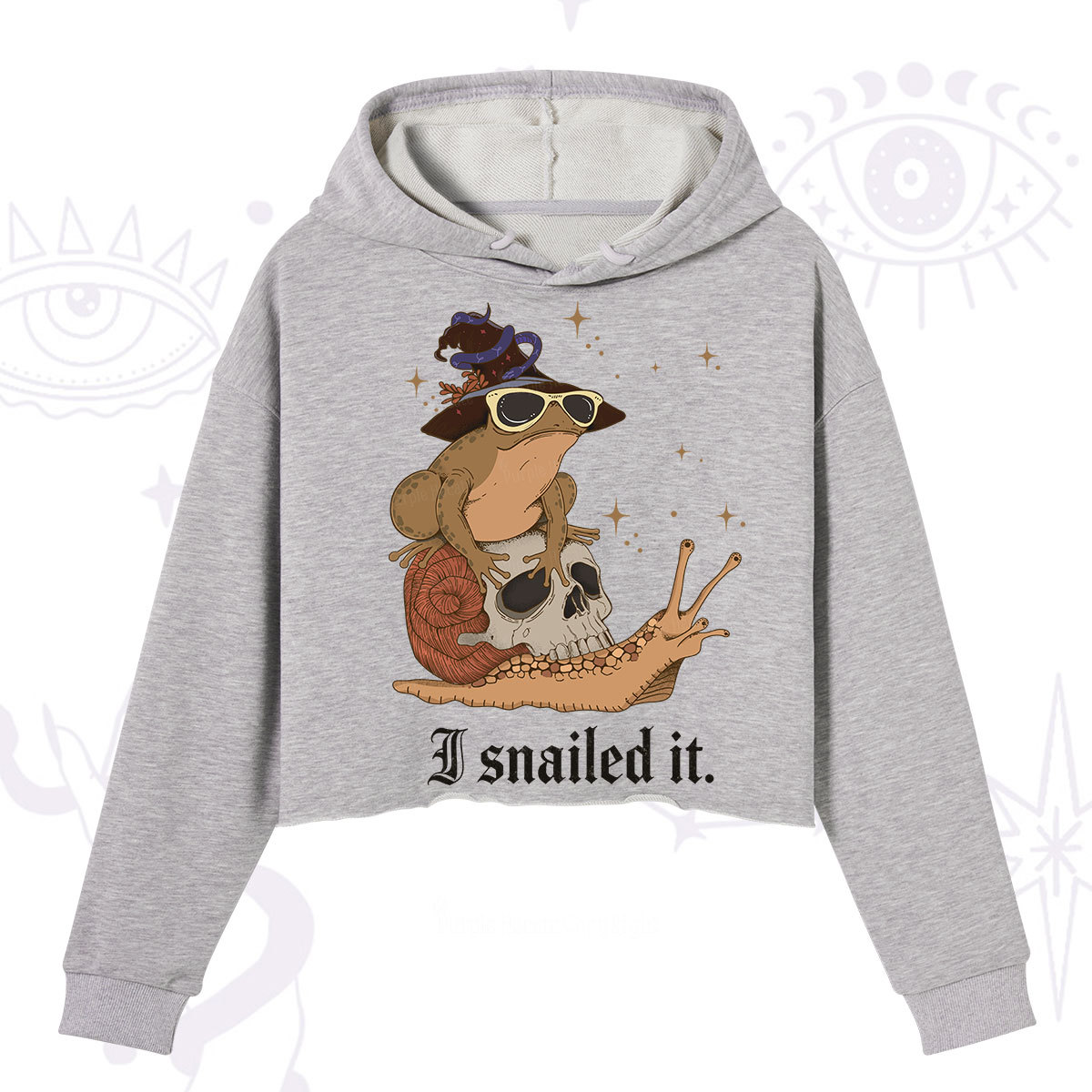 Purplehecate I Snailed It Crop Hoodie