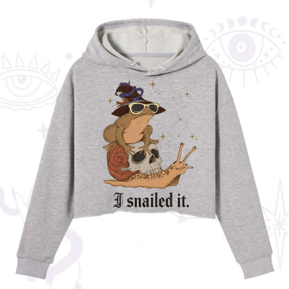 Purplehecate I Snailed It Crop Hoodie