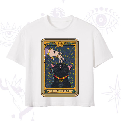Purplehecate The Scratch Cat Tarot Crop T-Shirt