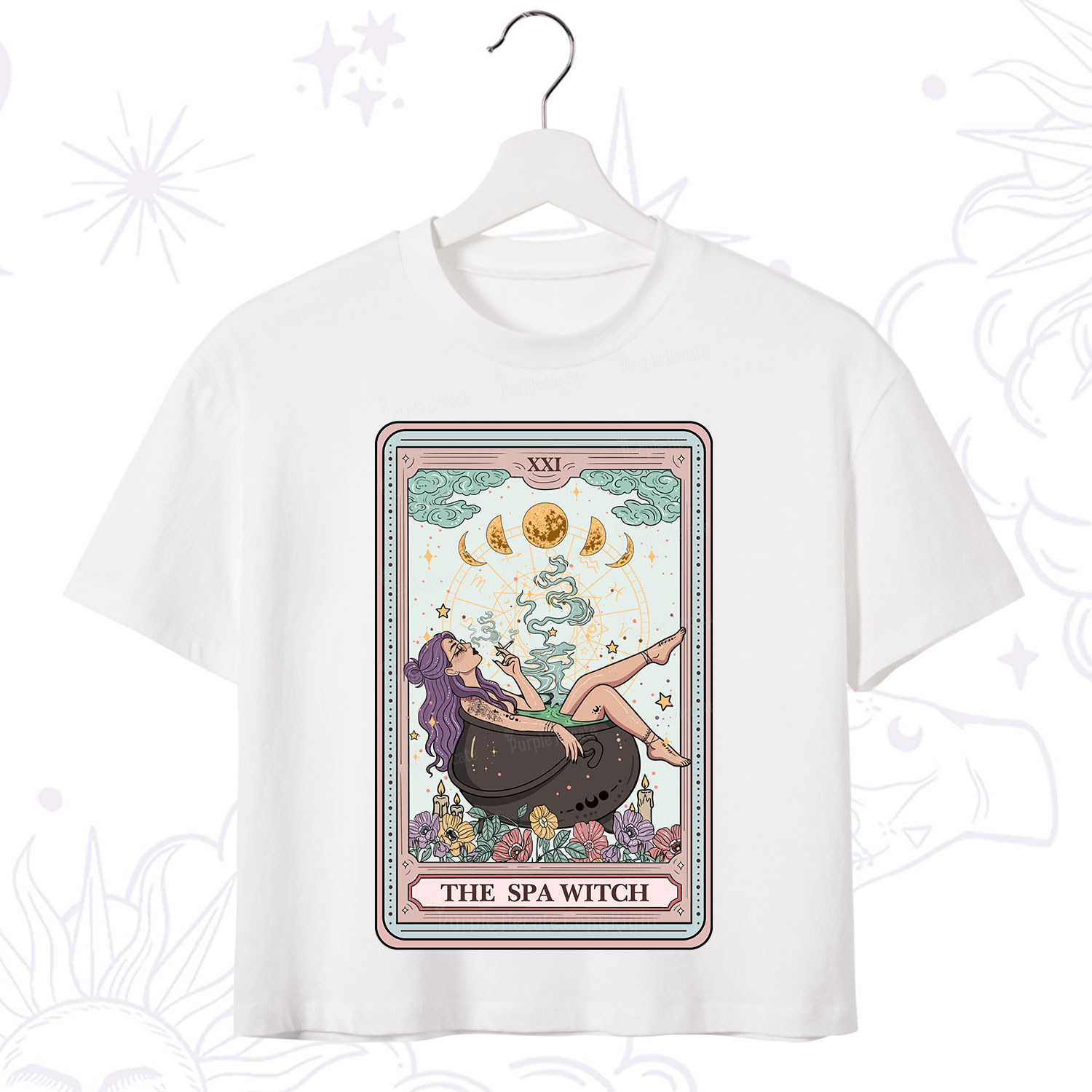 Purplehecate The Spa Witch Tarot Card Crop T-Shirt