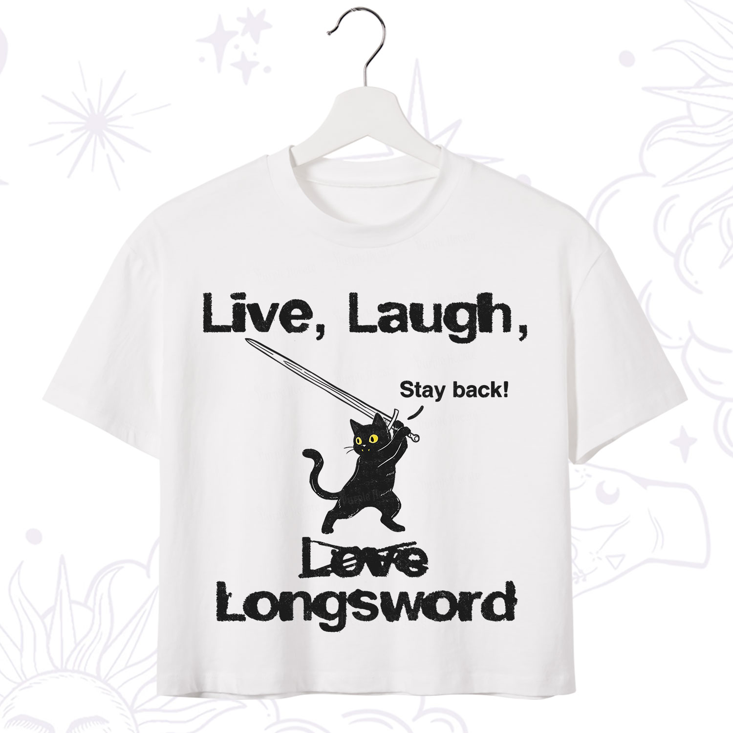 Purplehecate Live Laugh Love Longsword Crop T-Shirt