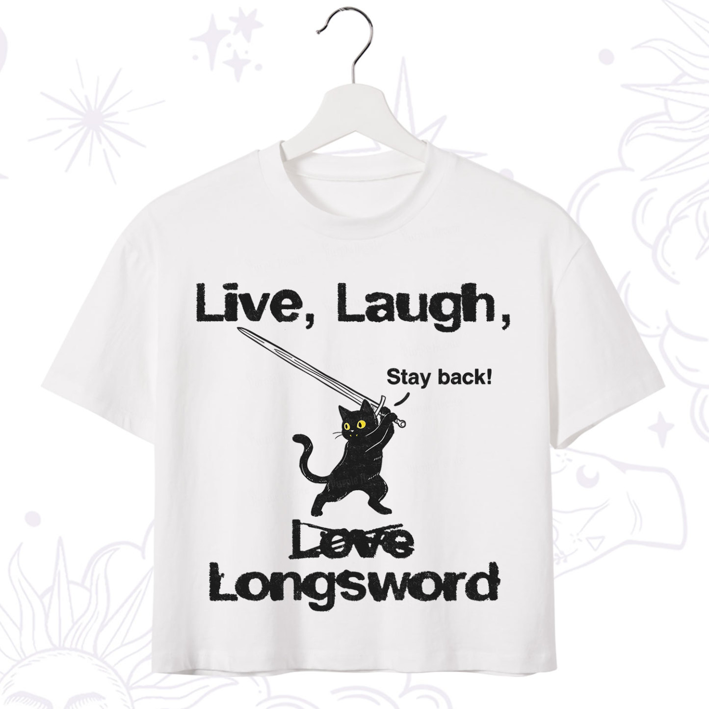 Purplehecate Live Laugh Love Longsword Crop T-Shirt