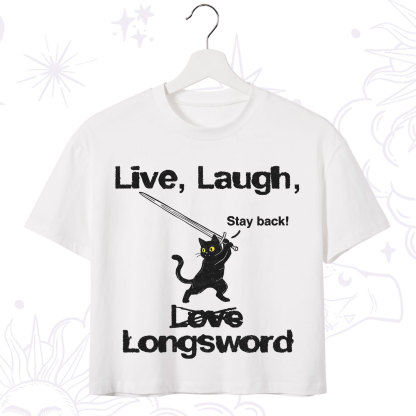 Purplehecate Live Laugh Love Longsword Crop T-Shirt