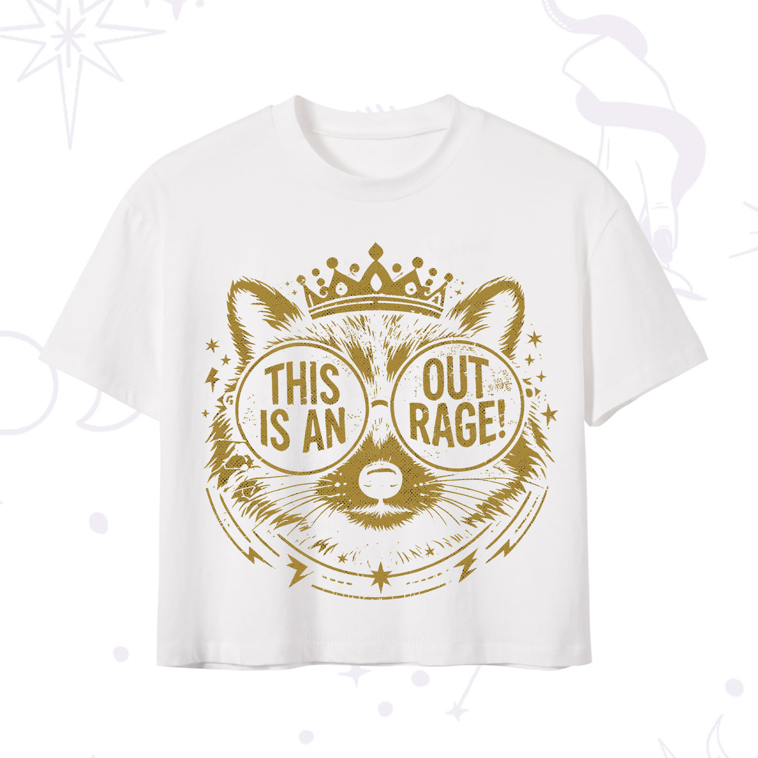 Purplehecate Royal Raccoon Rage Crop T-Shirt
