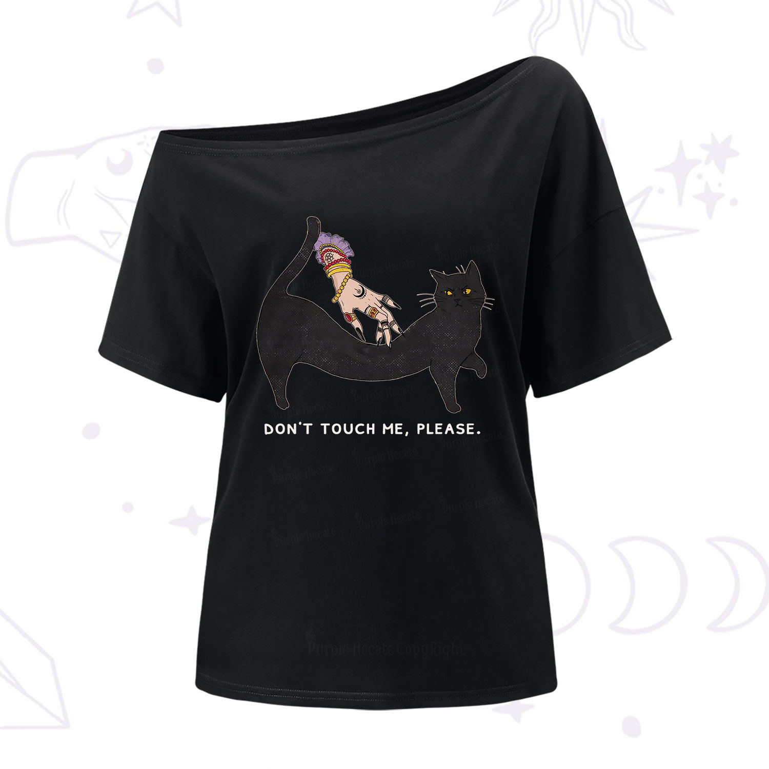 Purplehecate Don't Touch Me One Shoulder T-Shirt