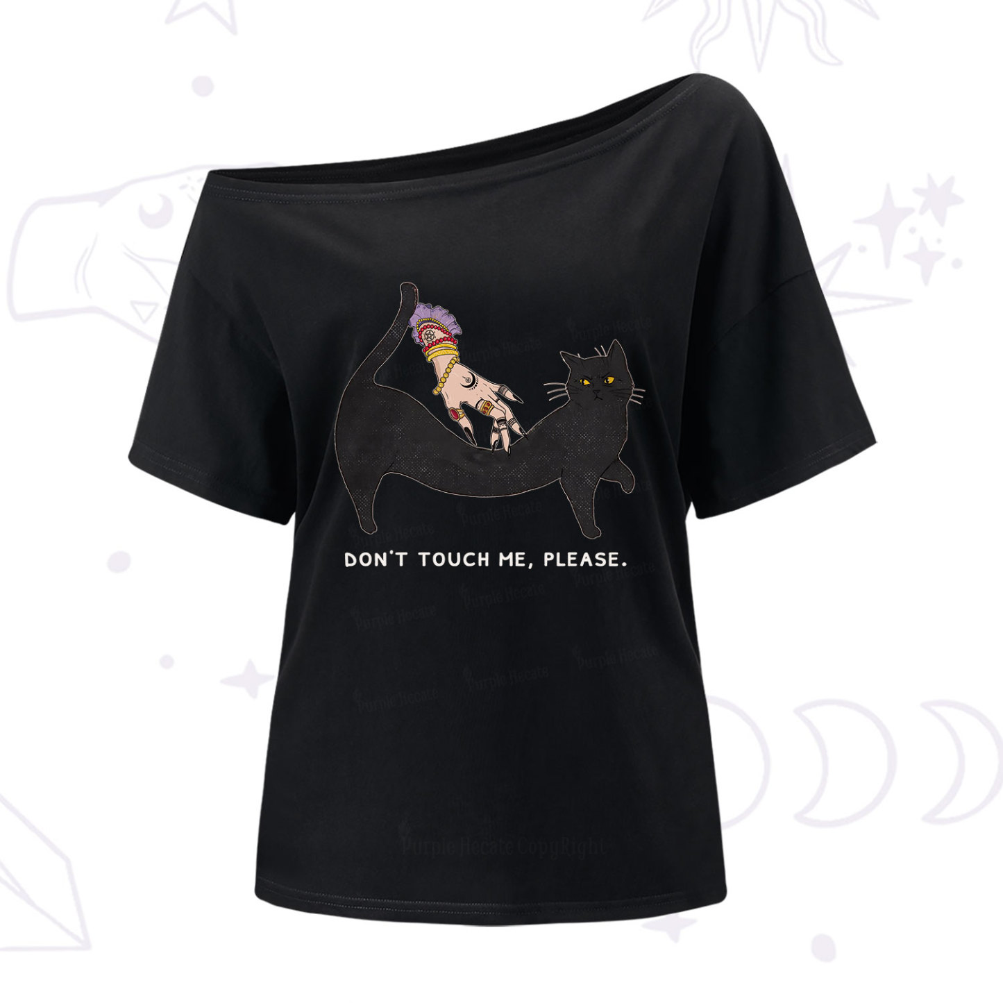 Purplehecate Don't Touch Me One Shoulder T-Shirt