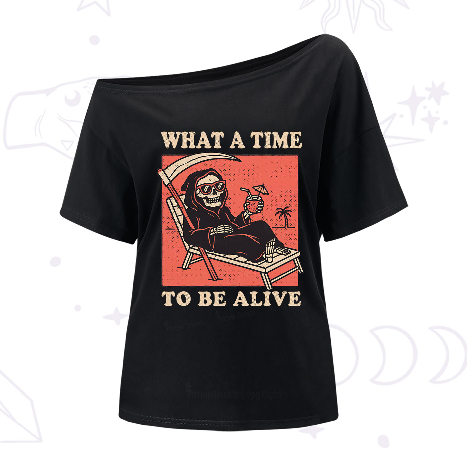 Purplehecate What A Time To Be Alive One Shoulder T-Shirt