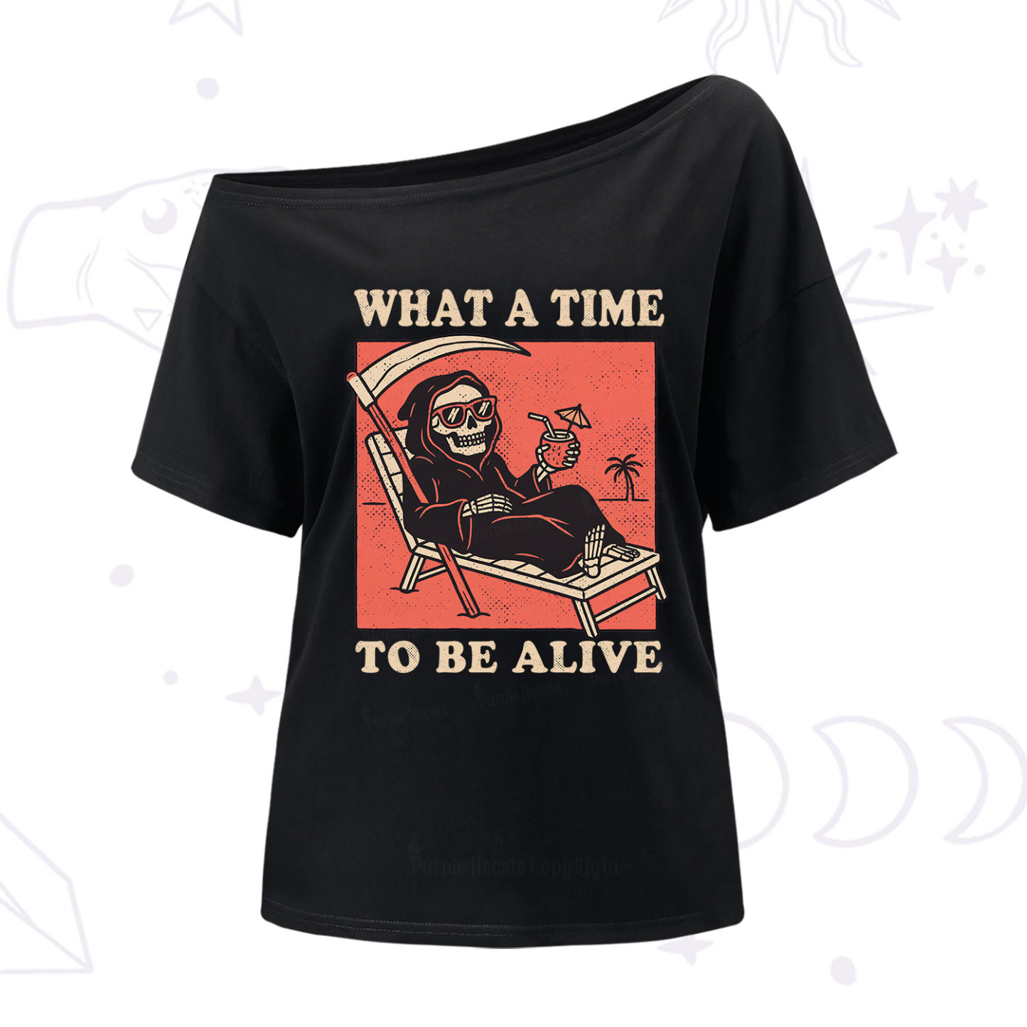Purplehecate What A Time To Be Alive One Shoulder T-Shirt