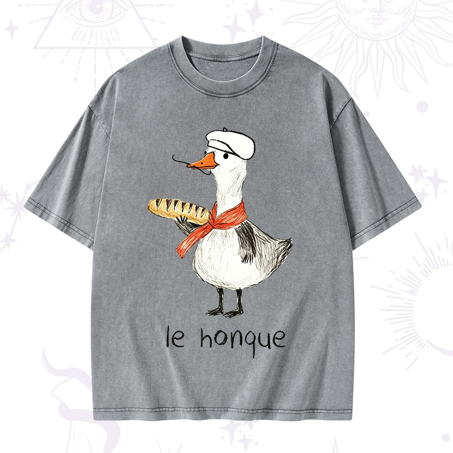 Purplehecate Funny French Goose Washed T-Shirt
