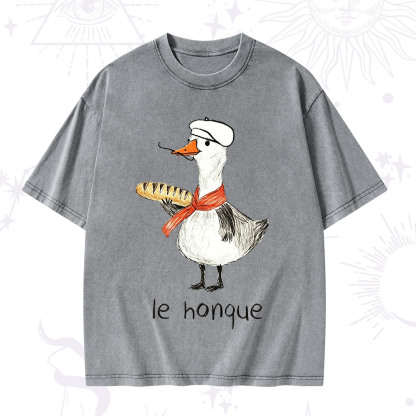Purplehecate Funny French Goose Washed T-Shirt