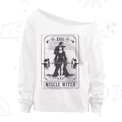 Purplehecate The Muscle With Tarot Off The Shoulder Sweatshirt