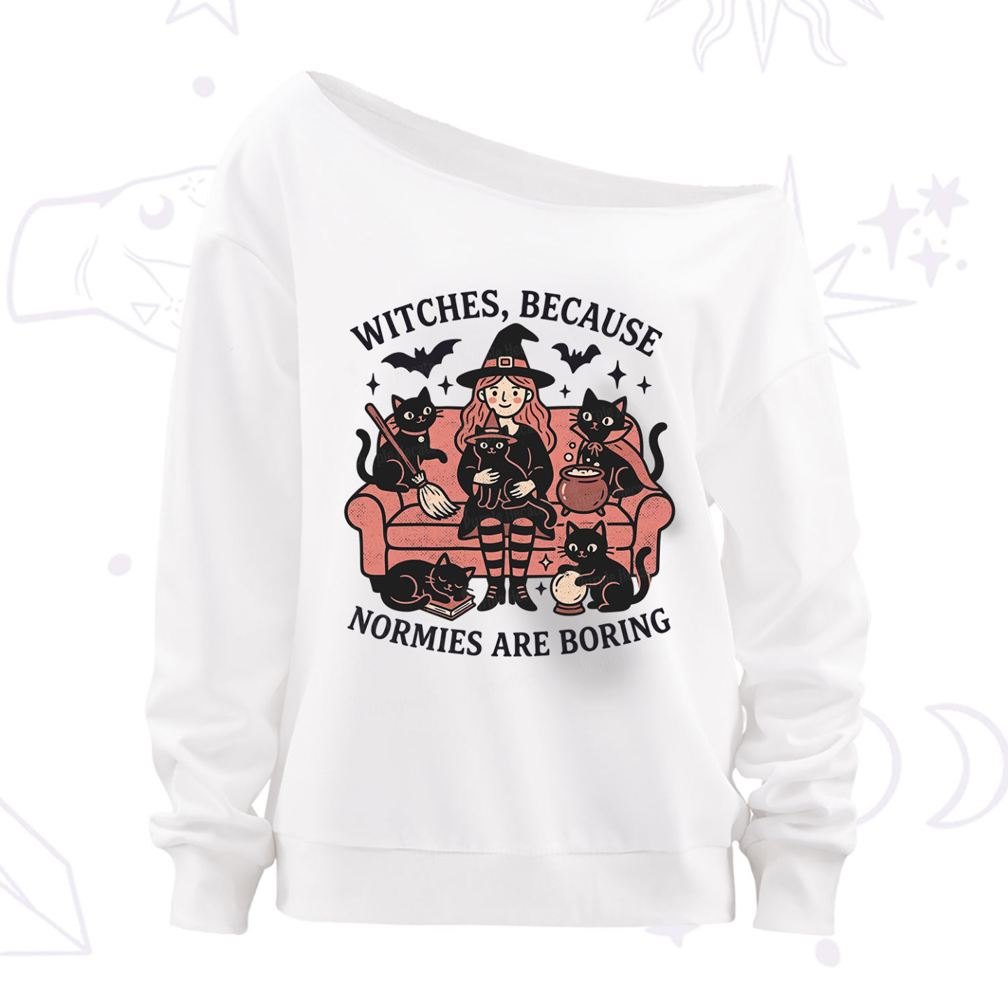 Purplehecate Witches Because Normies Are Boring Off The Shoulder Sweatshirt