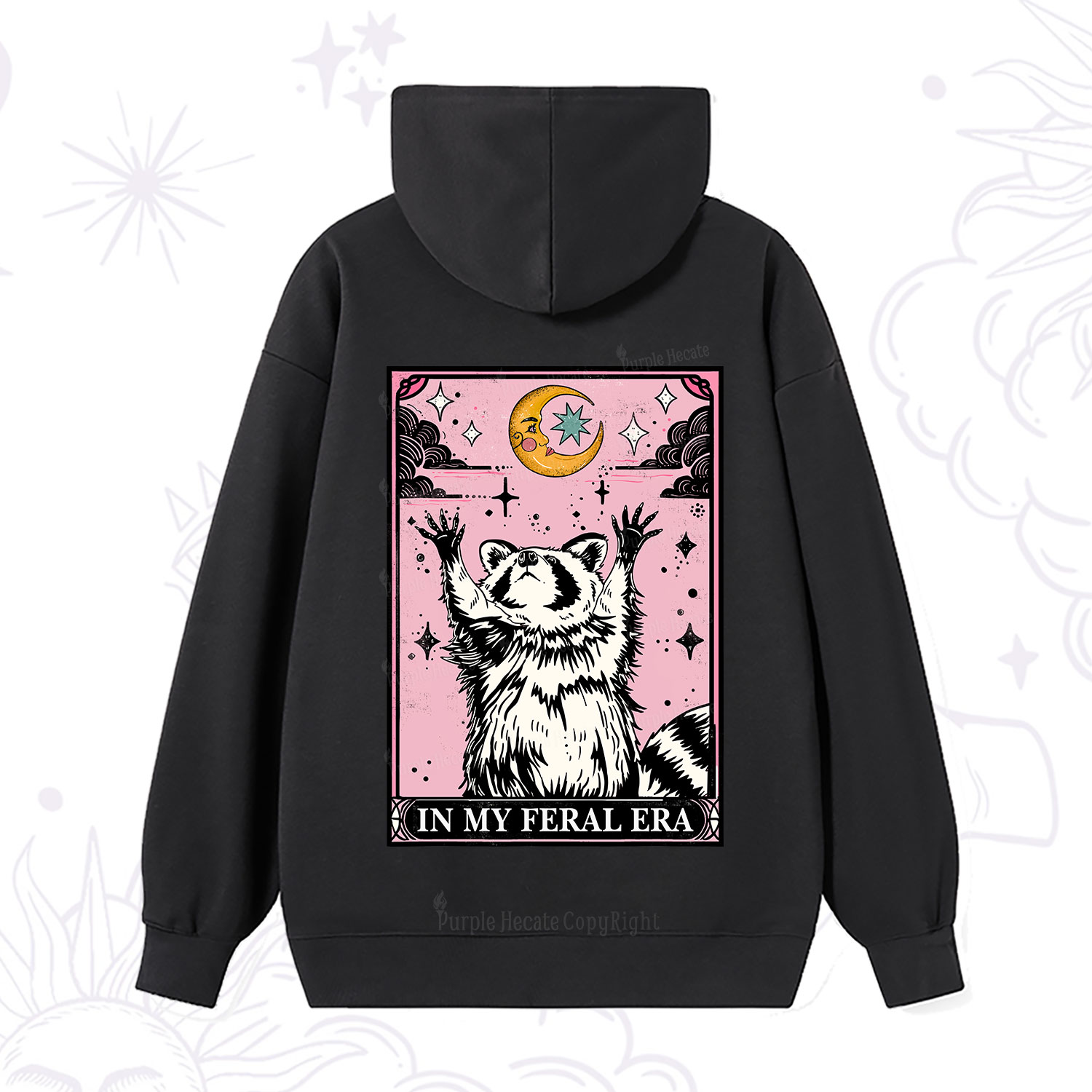 Purplehecate The In My Feral Era Tarot Raccoon Hoodie