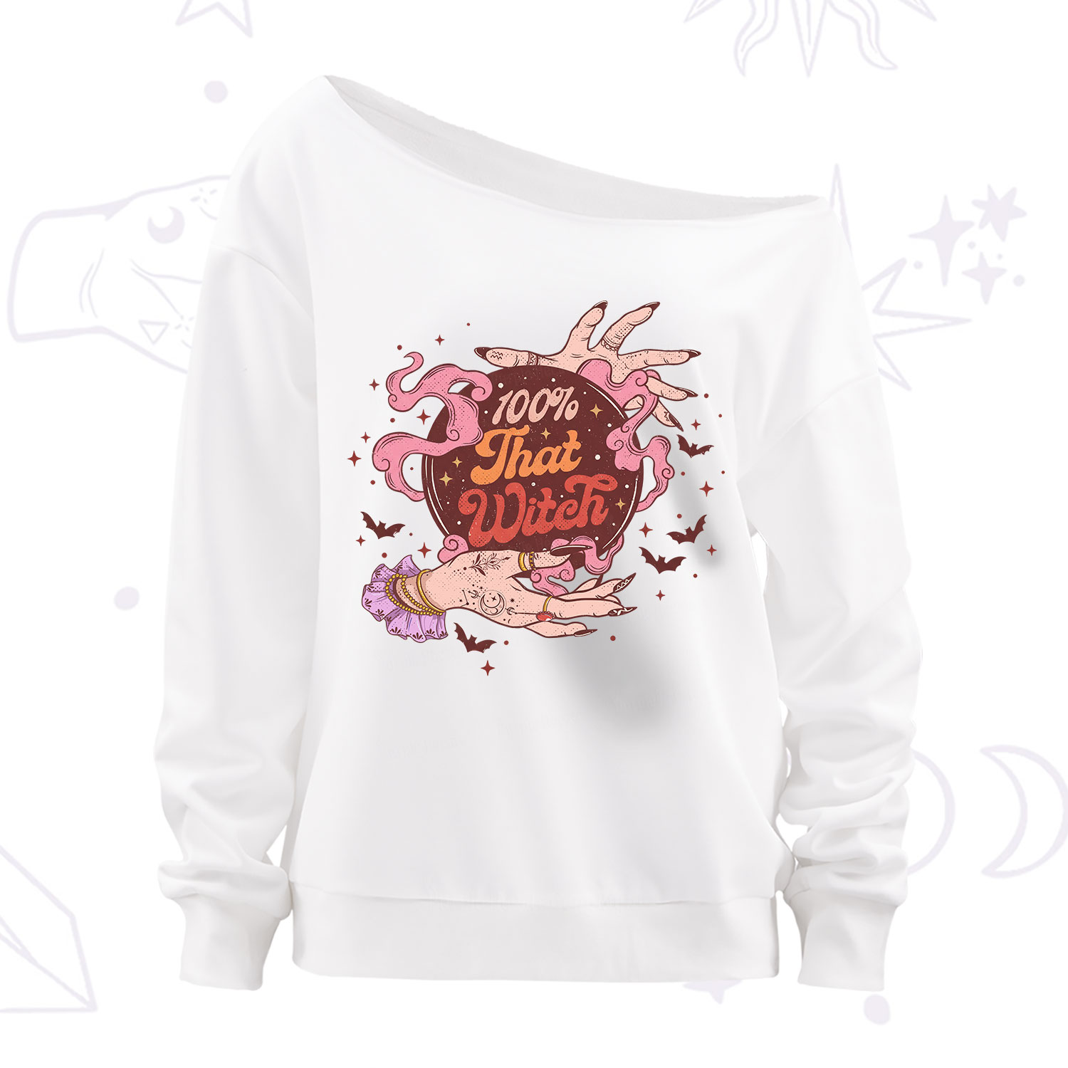 Purplehecate That Witch Off The Shoulder Sweatshirt