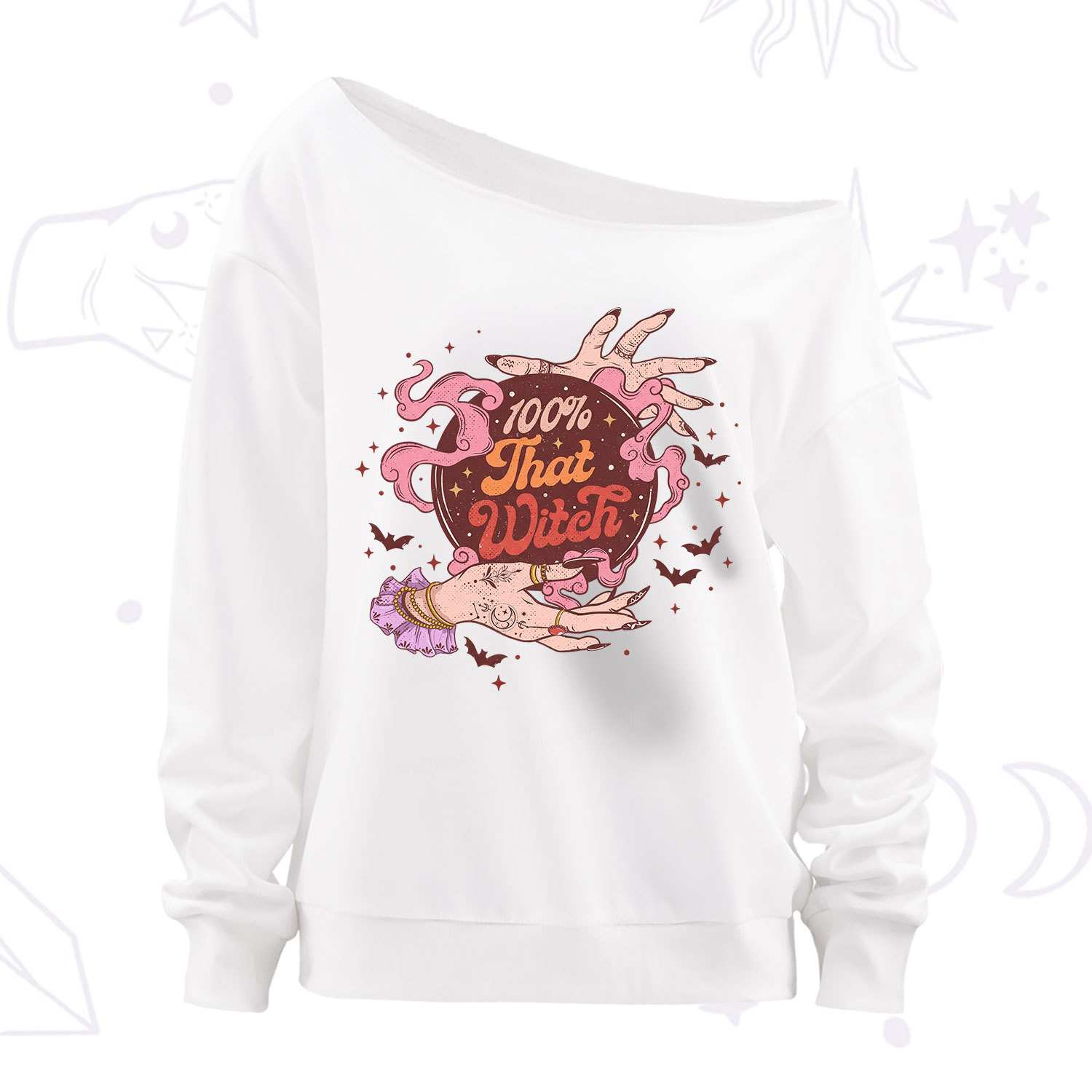 Purplehecate That Witch Off The Shoulder Sweatshirt