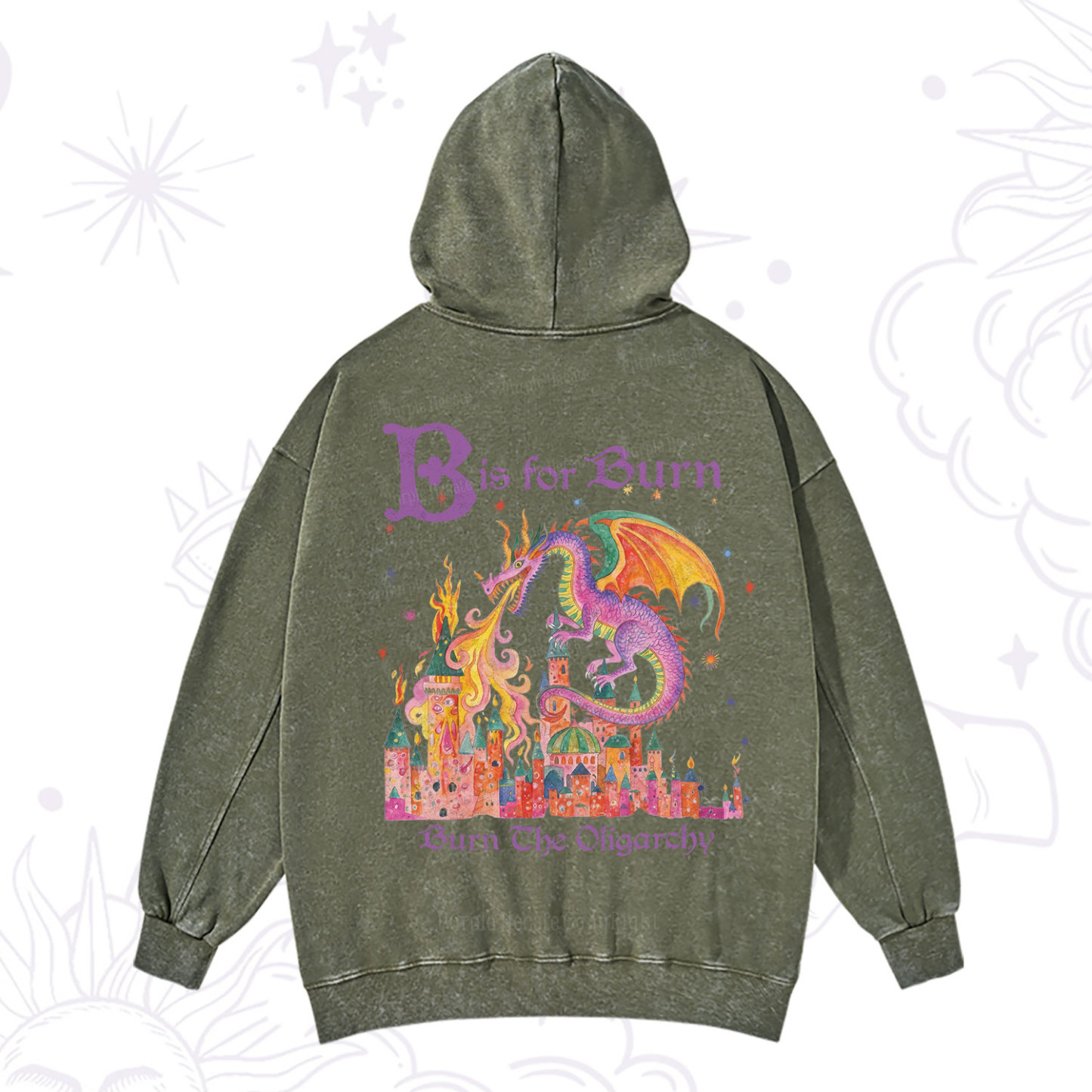 Purplehecate Burn The Oligarchy Washed Hoodie