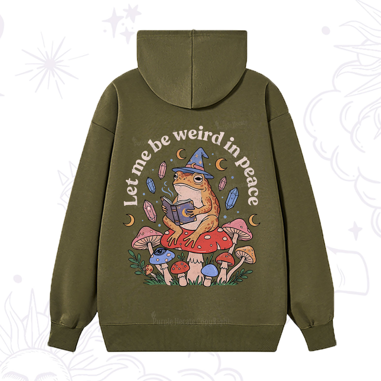 Purplehecate Let Me Be Weird in Peace Frog Hoodie