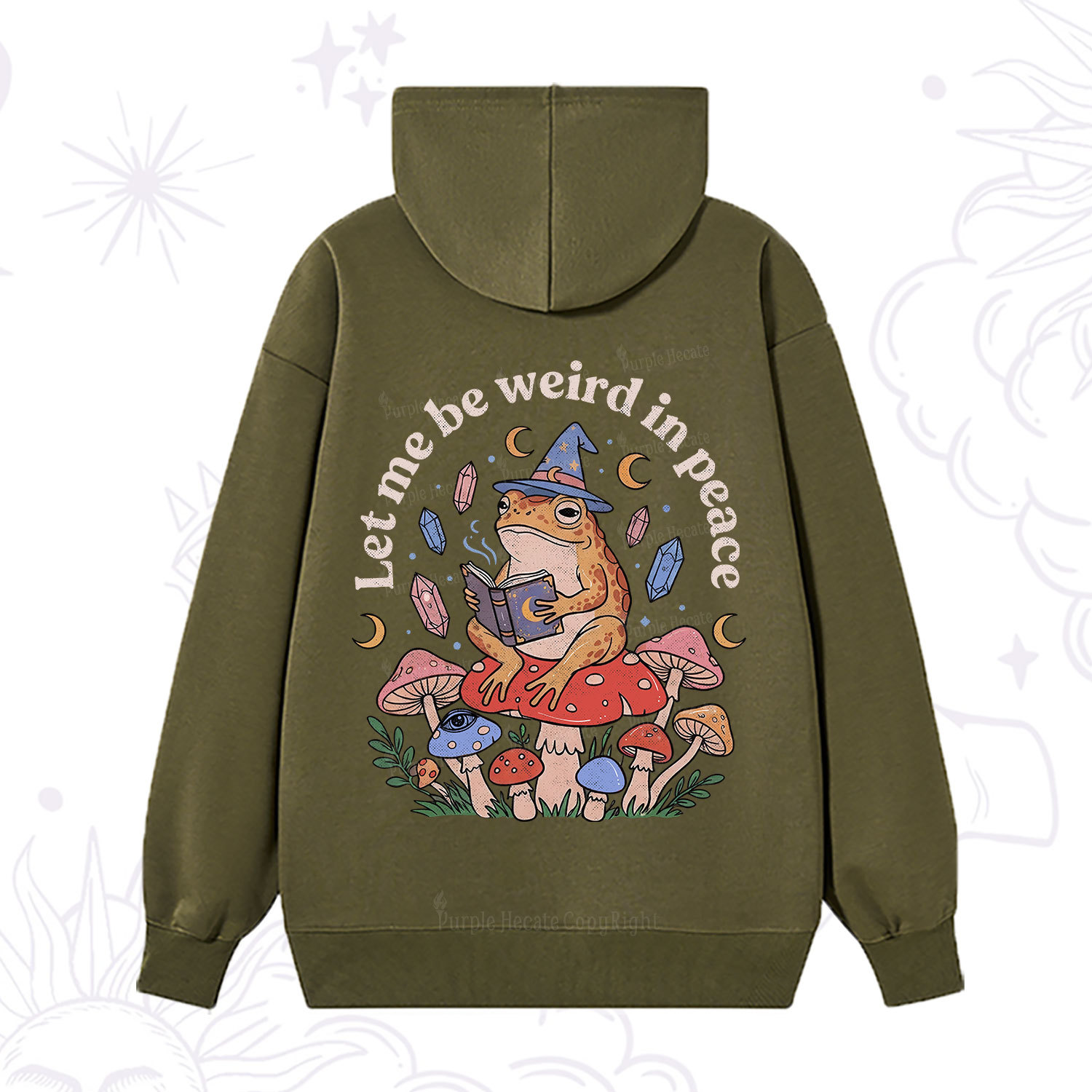 Purplehecate Let Me Be Weird in Peace Frog Hoodie