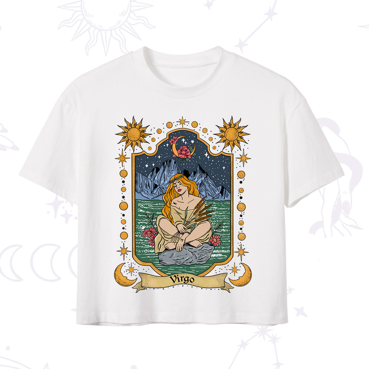Purplehecate Virgo Zodiac Crop T-Shirt