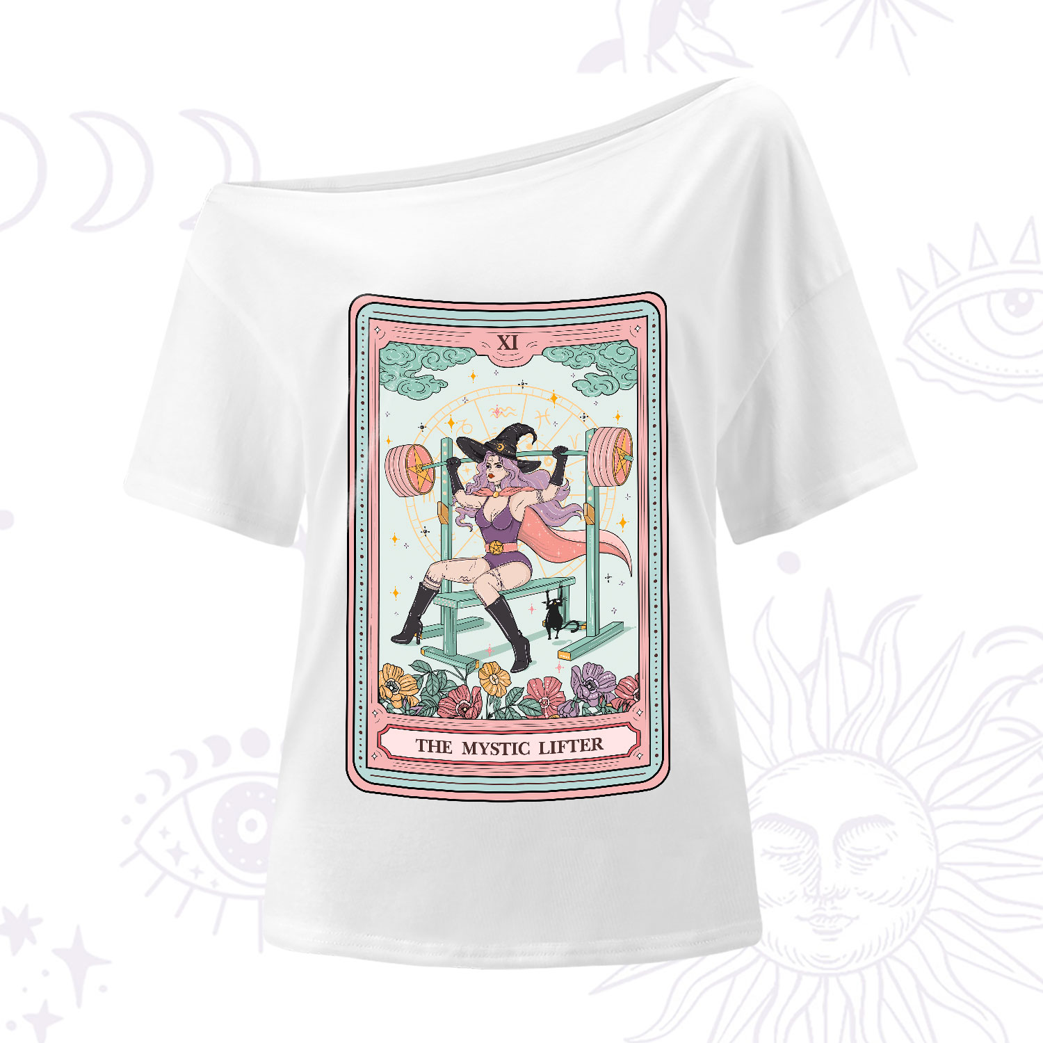 Purplehecate The Mystic Lifter Tarot One-Shoulder T-Shirt