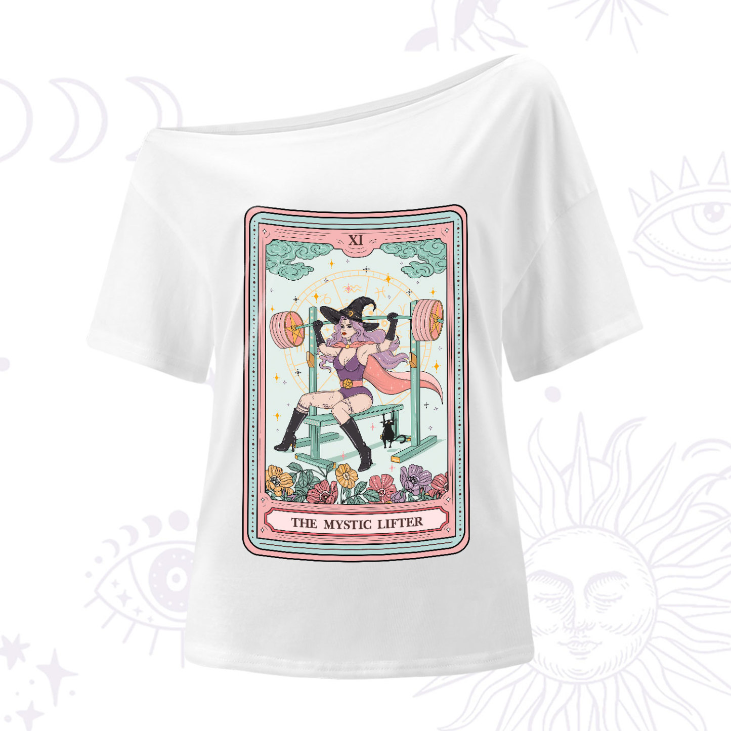 Purplehecate The Mystic Lifter Tarot One-Shoulder T-Shirt
